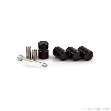 Gyford Décor Round Standoffs, Aluminum Black Anodized SOK-8-500BL
